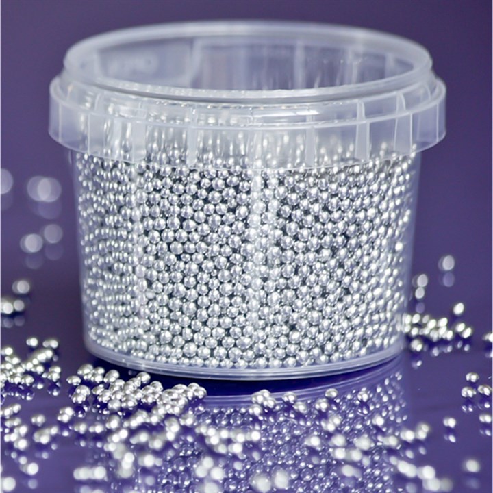 Purple Cupcakes 2mm Pearls Silver 100g