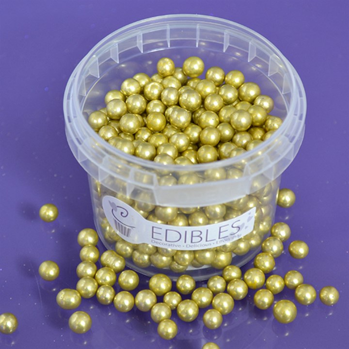 Purple Cupcakes 6mm Pearls Gold 100g