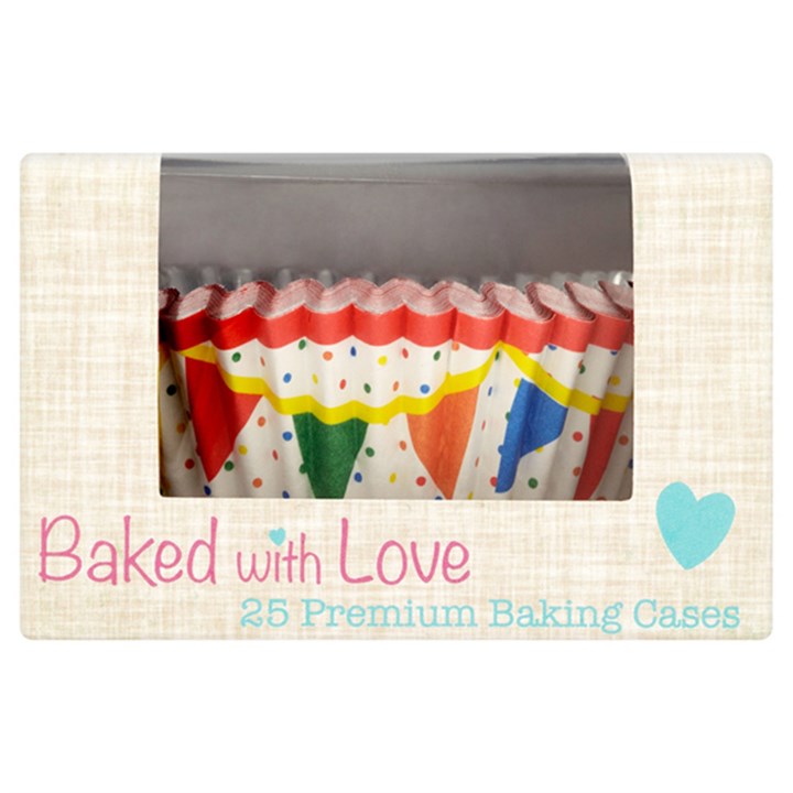 Baked with Love Bunting Baking Cases - 25 pack