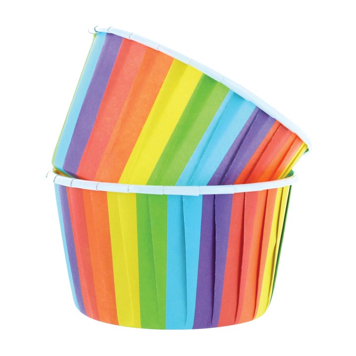 24 Rainbow Baking Cups - 60mm - Boxed 6