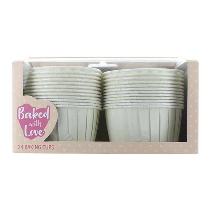 24 Ivory Baking Cups - 60mm - Boxed 6