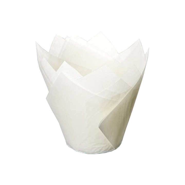 White Tulip Cupcake/Muffin Wraps - Pack of 50