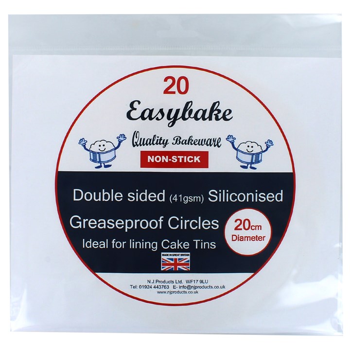 Siliconised Greaseproof Circles - 20 pack
