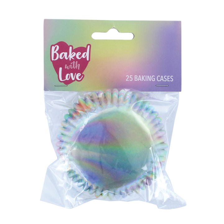 BWL - 25 Foil Lined Iridescent Baking Cases - 50 x 37mm