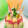 7 Dinosaur Cake Topper Candles Alternative Image