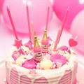 10 Pink Fizz Cake Topper Candles - Single Alternative Image