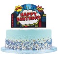 Superhero Happy Birthday Cake Decoration 160x 160mm (inc pic) Alternative Image