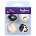 Mr & Mrs Love Heart Sugar Pipings - single Alternative Image