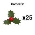 Paper/Plastic Holly Cake Topper - 25mm - 25 Pack Alternative Image