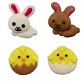 Cute Bunny & Chicks Sugar Decorations - 12 pack Alternative Image