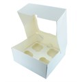White 4 Cavity Cupcake / Muffin Box - 25 Pack Alternative Image
