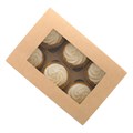 Kraft Brown 6 Hole Cupcake Box with Window Alternative Image