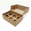 Kraft Brown 6 Hole Cupcake Box with Window Alternative Image