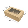 Kraft Brown 6 Hole Cupcake Box with Window Alternative Image