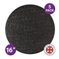 Culpitt Premium 16'' Round Black Cake Boards - 5 Pack Alternative Image