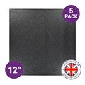 Culpitt Premium 12'' Square Black Cake Boards - 5 Pack Alternative Image