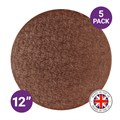 Culpitt Premium 12'' Round Brown Cake Boards - 5 Pack Alternative Image