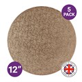 Culpitt Premium 12'' Round Copper Cake Boards - 5 Pack Alternative Image