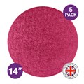 Culpitt Premium 14'' Round Cerise Cake Boards - 5 Pack Alternative Image