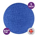 Culpitt Premium 12'' Round Dark Blue Cake Boards - 5 Pack Alternative Image