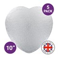 Culpitt Premium 10'' Heart Silver Cake Boards - 5 Pack Alternative Image