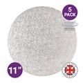 Culpitt Premium 11'' Round Individually Wrapped Silver Cake Boards - 5 Pack Alternative Image