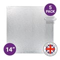 Culpitt Premium 14'' Square Individually Wrapped Silver Cake Boards - 5 Pack Alternative Image