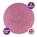 Culpitt Premium 12'' Round Light Pink Cake Boards - 5 Pack Alternative Image