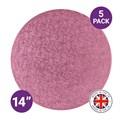 Culpitt Premium 14'' Round Light Pink Cake Boards - 5 Pack Alternative Image