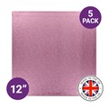Culpitt Premium 12'' Square Light Pink Cake Boards - 5 Pack Alternative Image
