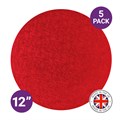 Culpitt Premium 12'' Round Red Cake Boards - 5 Pack Alternative Image