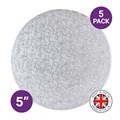 Culpitt Premium 5'' Round Silver Cake Boards - 5 Pack Alternative Image