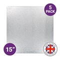 Culpitt Premium 15'' Square Silver Cake Boards - 5 Pack Alternative Image