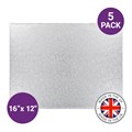 Culpitt Premium 16'' x 14'' Oblong Silver Cake Boards - 5 Pack Alternative Image