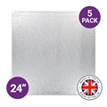 Culpitt Premium 24'' Square Silver Cake Boards - 5 Pack Alternative Image