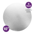 Culpitt Standard 10'' Round Individually Wrapped Silver Cake Boards - 5 Pack Alternative Image