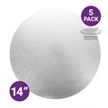 Culpitt Standard 14'' Round Individually Wrapped Silver Cake Boards - 5 Pack Alternative Image