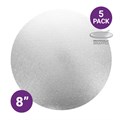 Culpitt Standard 8'' Round Individually Wrapped Silver Cake Boards - 5 Pack Alternative Image