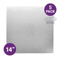Culpitt Standard 14'' Square Individually Wrapped Silver Cake Boards - 5 Pack Alternative Image