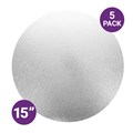 Culpitt Standard 15'' Round Silver Cake Boards - 5 Pack Alternative Image