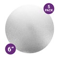 Culpitt Standard 6'' Round Silver Cake Boards - 5 Pack Alternative Image
