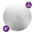 Culpitt Standard 8'' Round Silver Cake Boards - 5 Pack Alternative Image