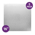 Culpitt Standard 16'' Square Silver Cake Boards - 5 Pack Alternative Image