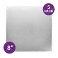 Culpitt Standard 8'' Square Silver Cake Boards - 5 Pack Alternative Image