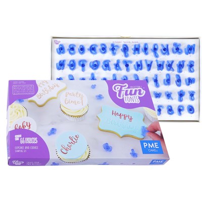 PME Alphabet Upper and Lower Case Fun Fonts, Letter Stamping Set, Standard,  Blue