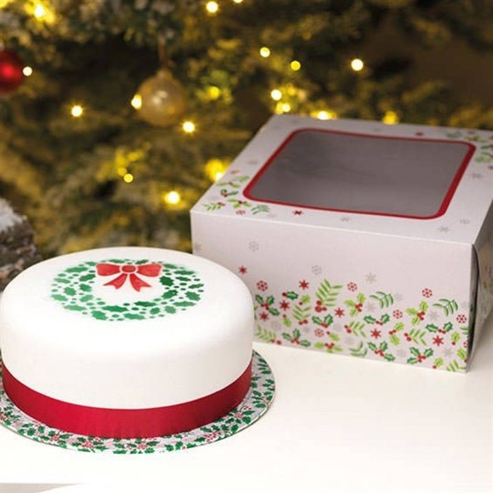 10'' Round Christmas Cake Board - single