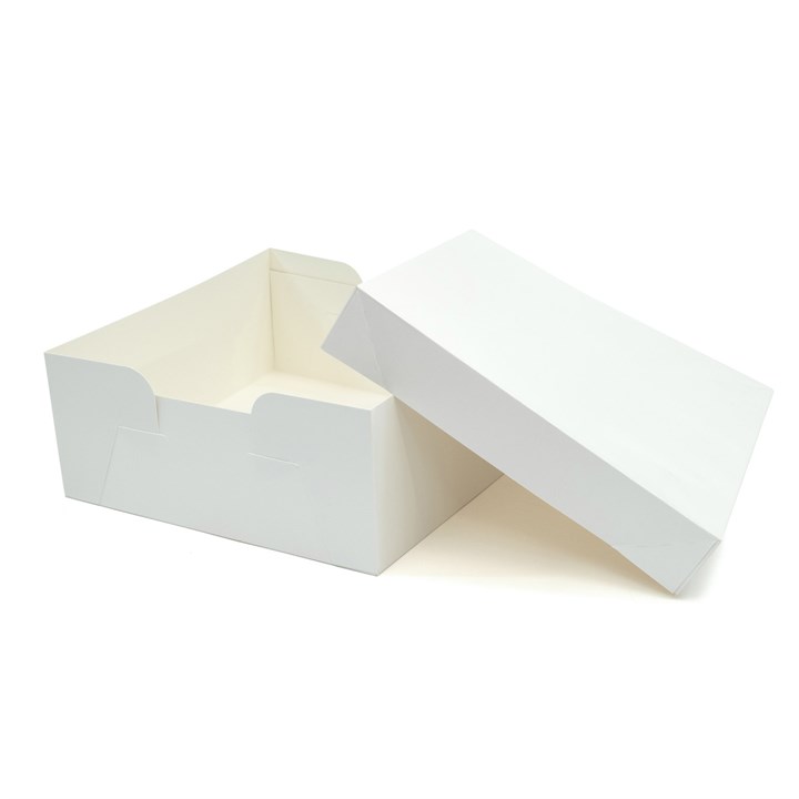 15" Standard White Cake Box & Lid - Single