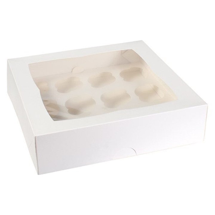 White 12 Cupcake/Muffin Box - single