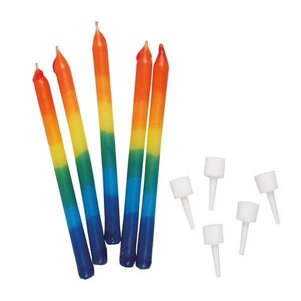 Rainbow Candles - Pack of 12 - 69mm - single
