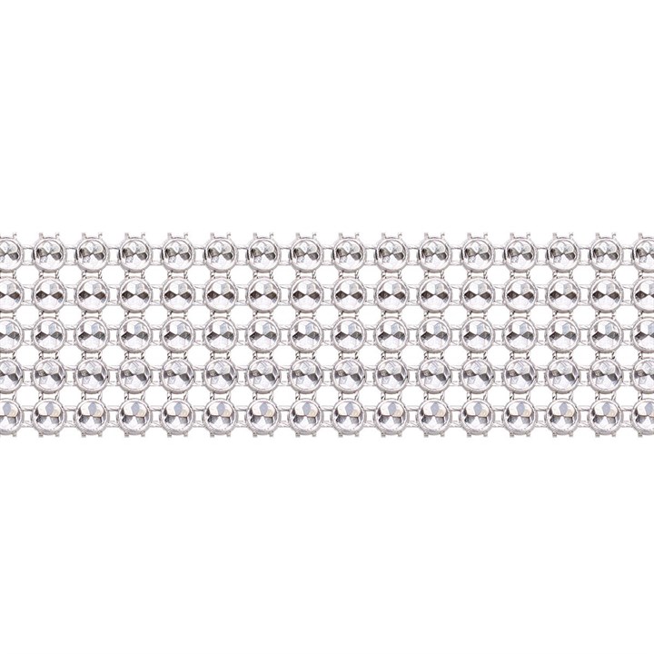 Silver Diamante Trim - Large